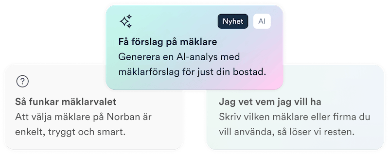 Ditt val, din mäklare. Beskrivande bild på hur mäklarvalet fungerar.