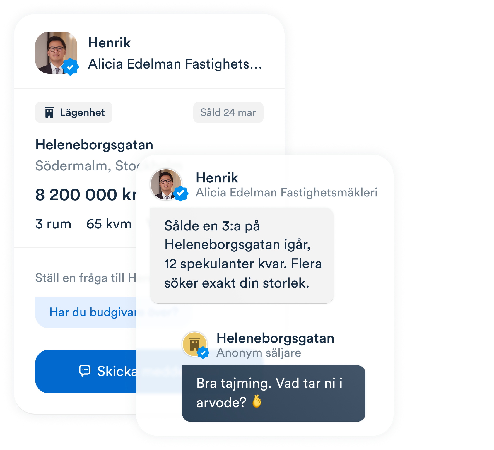 Ditt val, din mäklare. Beskrivande bild på hur mäklarvalet fungerar.