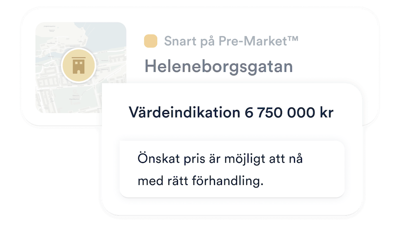 Din värdeindikation med AI-driven analys och sannolikhet för att nå önskat pris.